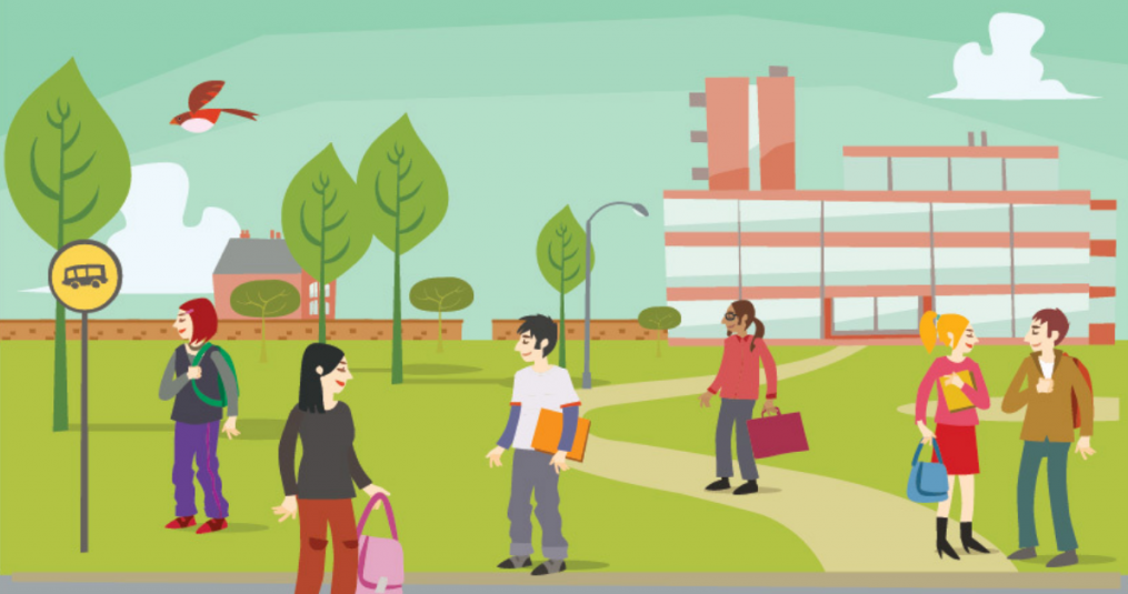 image of university campus students